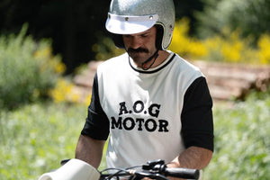 Age Of Glory AOG Motor Tee Ecru Washed Black