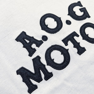 Age Of Glory AOG Motor Tee Ecru Washed Black