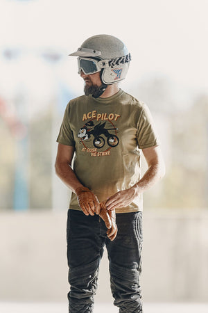 Age Of Glory Ace Pilot Tee Army Green