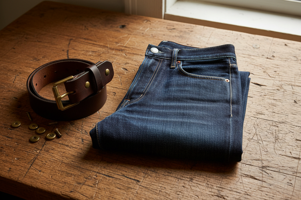 Selvedge denim with visible selvedge edge at Sir James Roermond Netherlands