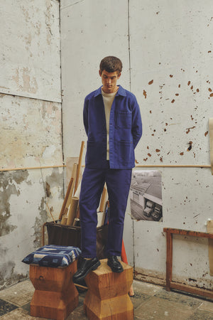 Le Mont St Michel – Blue Moleskin Chore Work Coat