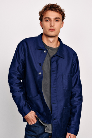 Le Mont St Michel – Blue Moleskin Chore Work Coat