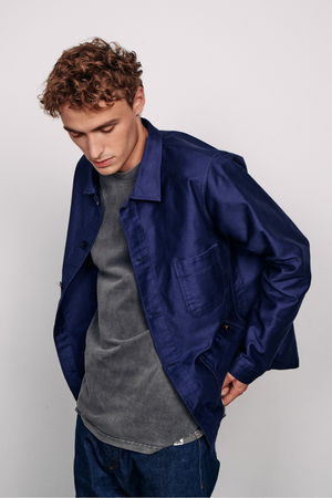 Le Mont St Michel – Blue Moleskin Chore Work Coat