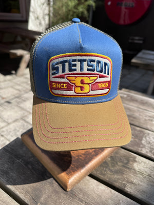 Stetson S Wing Trucker Cap — Olive / Tobacco Brown / Khaki