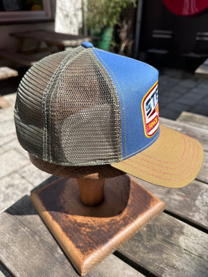 Stetson S Wing Trucker Cap — Olive / Tobacco Brown / Khaki