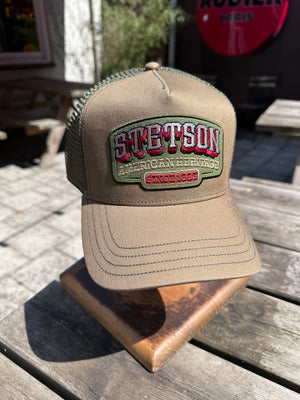Stetson Vintage Western Trucker Cap — Brown / Khaki / Olive