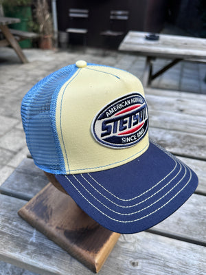 Stetson High Speed Trucker Cap — Midnight Blue / Light Yellow