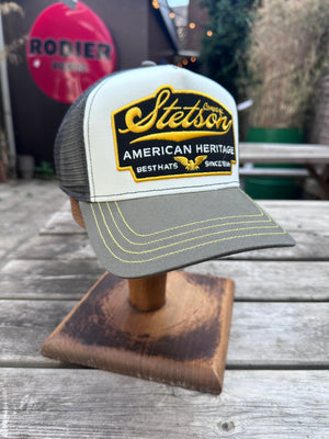 Stetson American Heritage Trucker Cap Olive & Ecru