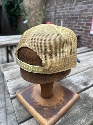 FWS Beach Race Trucker Cap Red, Navy & Beige