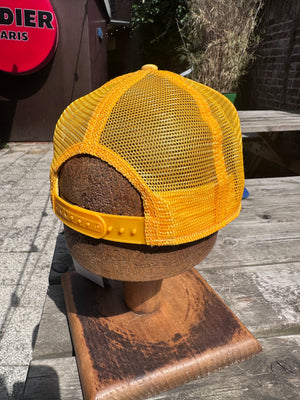 Stetson Script Logo Trucker Cap Blue, Yellow & Ecru