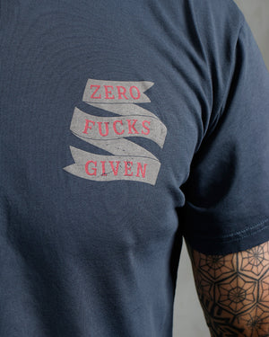 Pike Brothers 1969 Sports Tee Zero Fucks Given Petrol