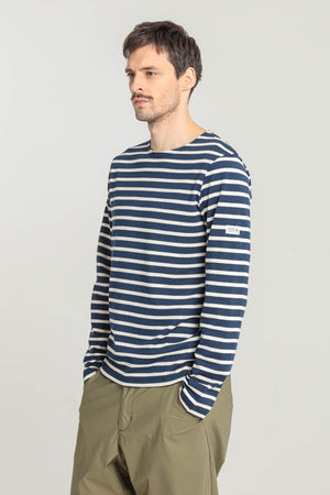 Le Mont St Michel Thurin – Breton Striped Shirt – Offwhite / Navy Off