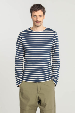 Le Mont St Michel Thurin – Breton Striped Shirt – Offwhite / Navy Off