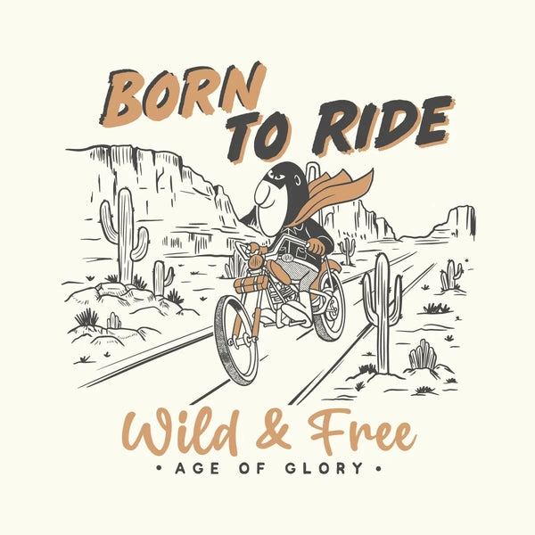 Age Of Glory Born To Ride Tee Ecru