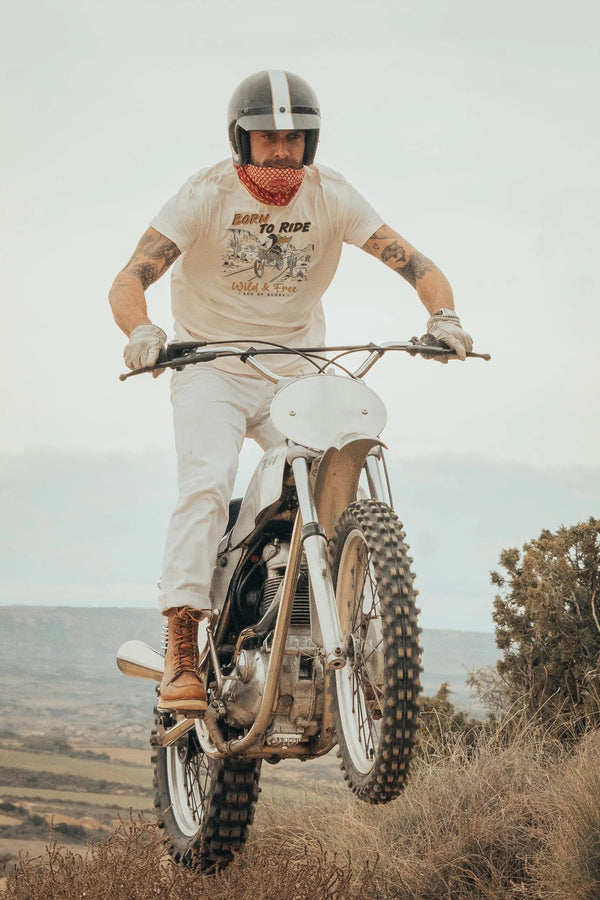 Age Of Glory Born To Ride Tee Ecru