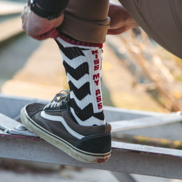 Age Of Glory Tracks Socks Black Off-White Burgundy