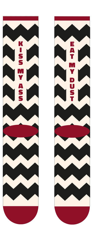 Age Of Glory Tracks Socks Black Off-White Burgundy