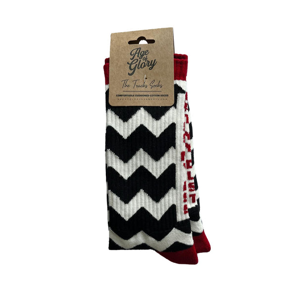 Age Of Glory Tracks Socks Black Off-White Burgundy