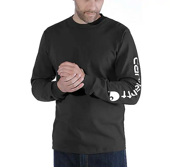 Carhartt Relaxed Fit Heavyweight Long-Sleeve Logo Sleeve Graphic T-Shirt