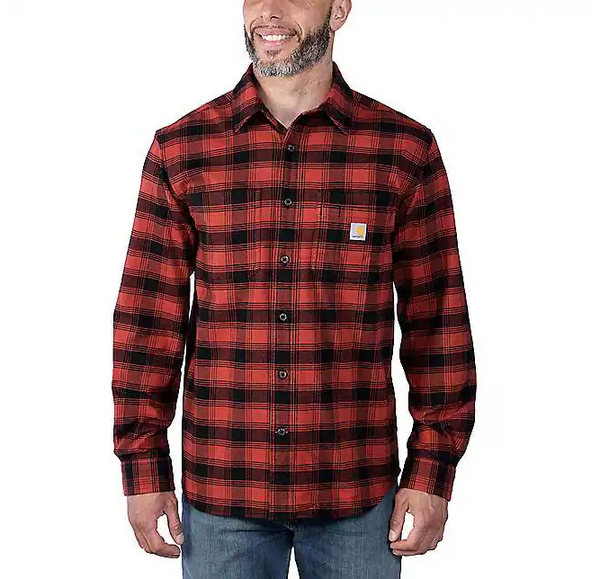 Carhartt Rugged Flex Relaxed Fit Midweight Flannel LS Plaid Shirt TW5945-M