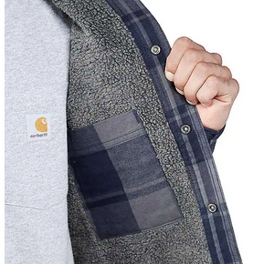 Carhartt Relaxed Fit Flannel Sherpa Lined Shirt Jac TJ4452-M