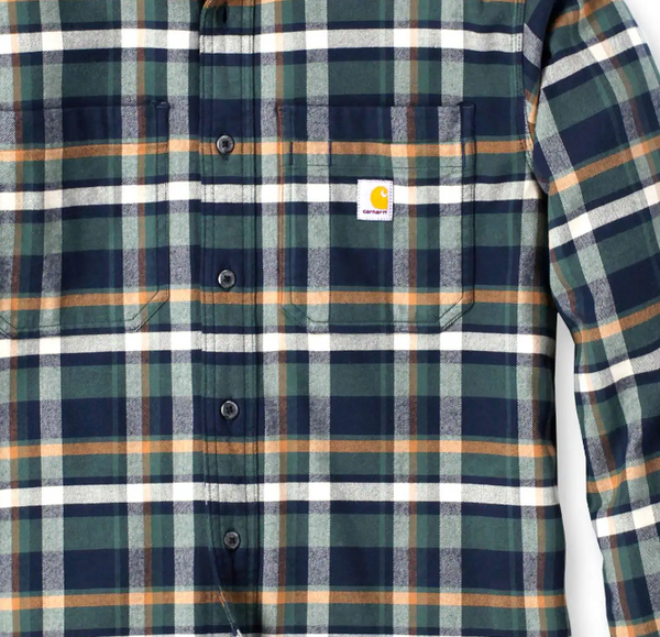 Carhartt Rugged Flex Relaxed Fit Midweight Flannel LS Plaid Shirt TW5945-M