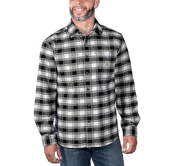 Carhartt Rugged Flex Relaxed Fit Midweight Flannel LS Plaid Shirt TW5945-M