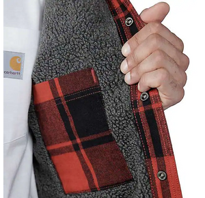 Carhartt Relaxed Fit Flannel Sherpa Lined Shirt Jac TJ4452-M