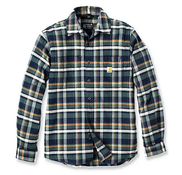 Carhartt Rugged Flex Relaxed Fit Midweight Flannel LS Plaid Shirt TW5945-M