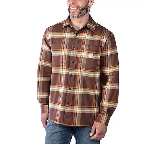 Carhartt Rugged Flex Relaxed Fit Midweight Flannel LS Plaid Shirt TW5945-M