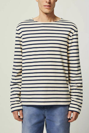 Le Mont St Michel Thurin – Breton Striped Shirt – Navy / Offwhite